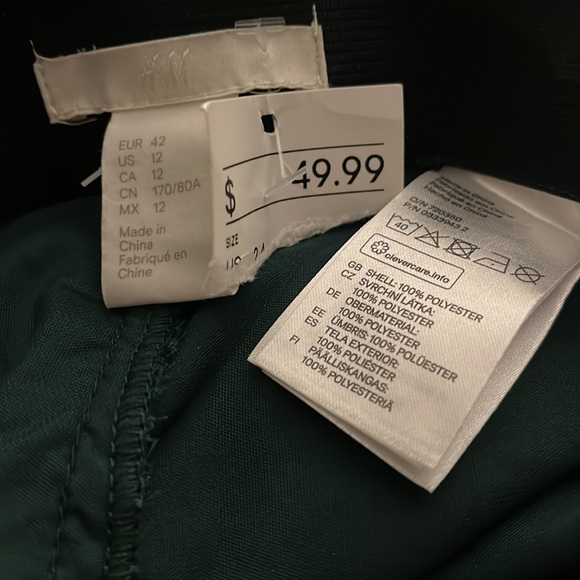 Forest green velvet pants - Picture 2 of 2